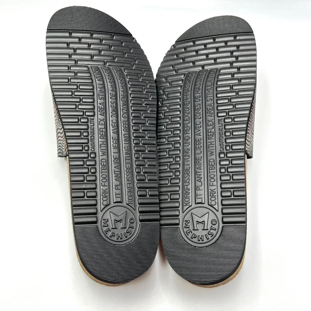 NEW Mephisto Womens 42 EU 12 US Leather Multicolor Comfort Sandals Slides‎ Shoes